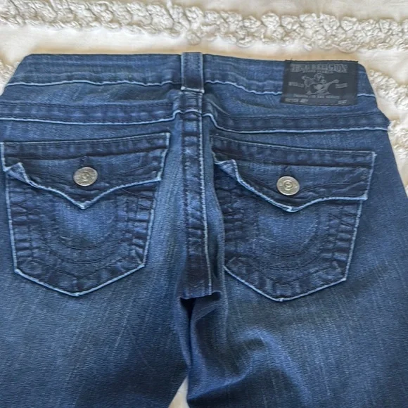 True Religion Blue Flare Wide Leg Jeans - Picture 6 of 6